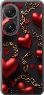 Силиконовый чехол Сердечки для Asus Zenfone 9 - 5831u-2842 изображение 