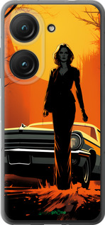 Силиконовый чехол Чехол для телефона Девушка возле автомобиля для Asus Zenfone 9 - 5946u-2842 изображение 