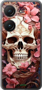 Силиконовый чехол Череп в розовых цветах для Asus Zenfone 9 - 5965u-2842 изображение 
