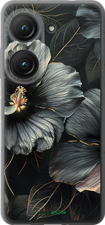 Силиконовый чехол Черные цветы для Asus Zenfone 9 - 6031u-2842 изображение 