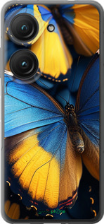 Силиконовый чехол Желто-голубые бабочки для Asus Zenfone 9 - 6046u-2842 изображение 