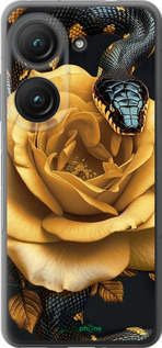 Силиконовый чехол Black snake and golden rose для Asus Zenfone 9 - 6068u-2842 изображение 