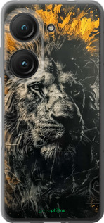 Силиконовый чехол Лев в золотых красках для Asus Zenfone 9 - 6155u-2842 изображение 