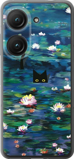 Силиконовый чехол із зображенням водяних лілій та кішок для Asus Zenfone 9 - 6257u-2842 изображение 