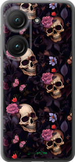 Силиконовый чехол Черепа и розы для Asus Zenfone 9 - 6316u-2842 изображение 