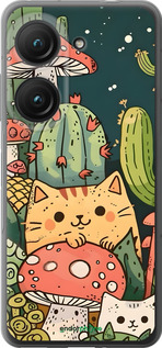 Силиконовый чехол Коты грибы для Asus Zenfone 9 - 6321u-2842 изображение 