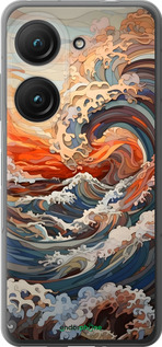 Силиконовый чехол Арт волны для Asus Zenfone 9 - 6324u-2842 изображение 