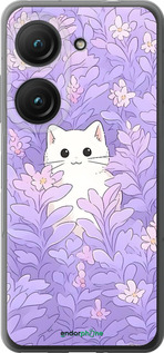 Силіконовий чехол Котик в цветах для Asus Zenfone 9 - 6390u-2842 изображение 