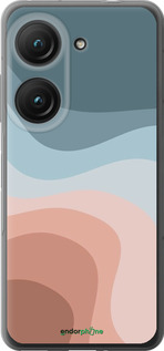 Силиконовый чехол С синими и розовыми волнами в стиле ретро для Asus Zenfone 9 - 6532u-2842 изображение 