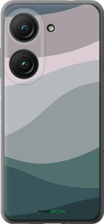 Силиконовый чехол С фиолетовым и бирюзовым ретро-стилем и волнами для Asus Zenfone 9 - 6533u-2842 изображение 