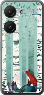 Силиконовый чехол Лис в зелёном лесу для Asus Zenfone 9 - 6547u-2842 изображение 