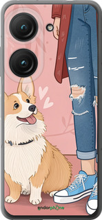 Силиконовый чехол Корги 3 для Asus Zenfone 9 - 6707u-2842 изображение 