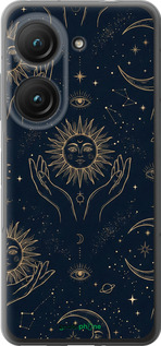 Силиконовый чехол Celestial Harmony: Sun & Moon Gold Mystic Pattern для Asus Zenfone 9 - 6778u-2842 изображение 