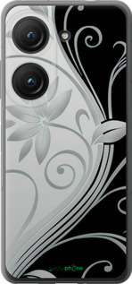 Силиконовый чехол Цветы на чёрно-белом фоне для Asus Zenfone 9 - 840u-2842 изображение 