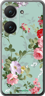 Силиконовый чехол Цветочные обои 2 для Asus Zenfone 9 - 862u-2842 изображение 