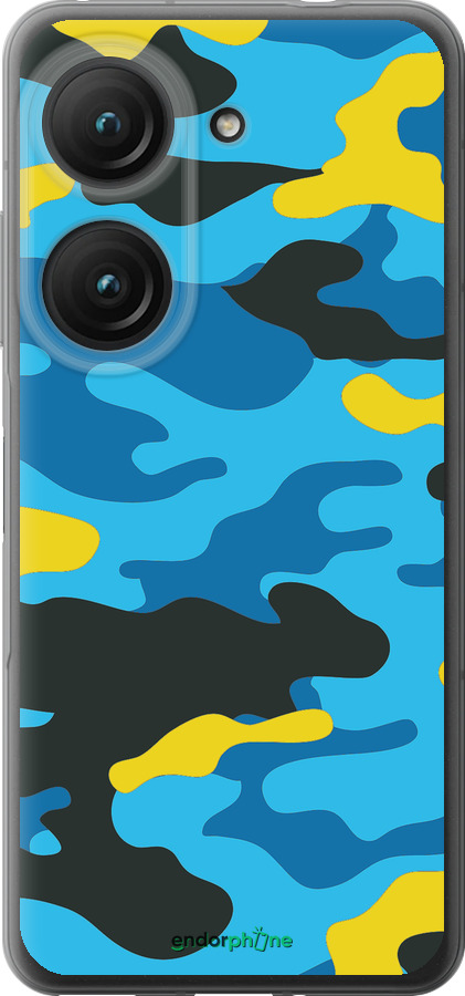 Силиконовый чехол Желто-голубой камуфляж для Asus Zenfone 9 - 1084u-2842 изображение 