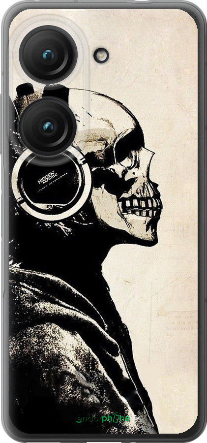 Силиконовый чехол Скелет-меломан v2 для Asus Zenfone 9 - 1200u-2842 изображение 