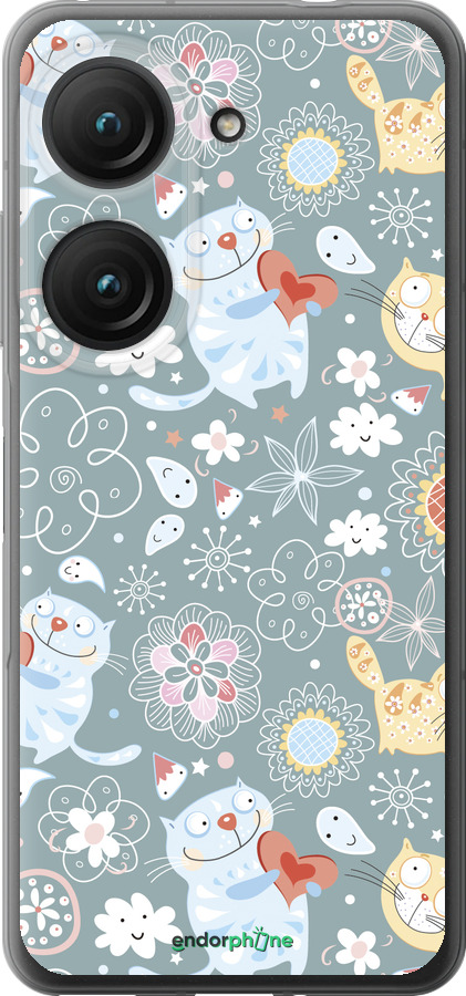 Силиконовый чехол Котята v3 для Asus Zenfone 9 - 1223u-2842 изображение 
