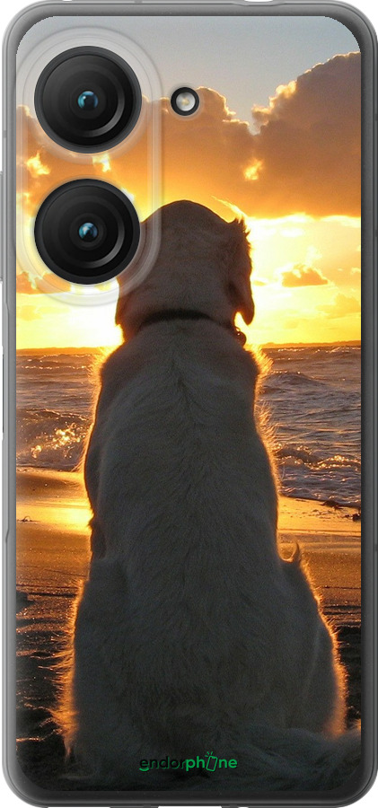 Силиконовый чехол Закат и собака для Asus Zenfone 9 - 3966u-2842 изображение 