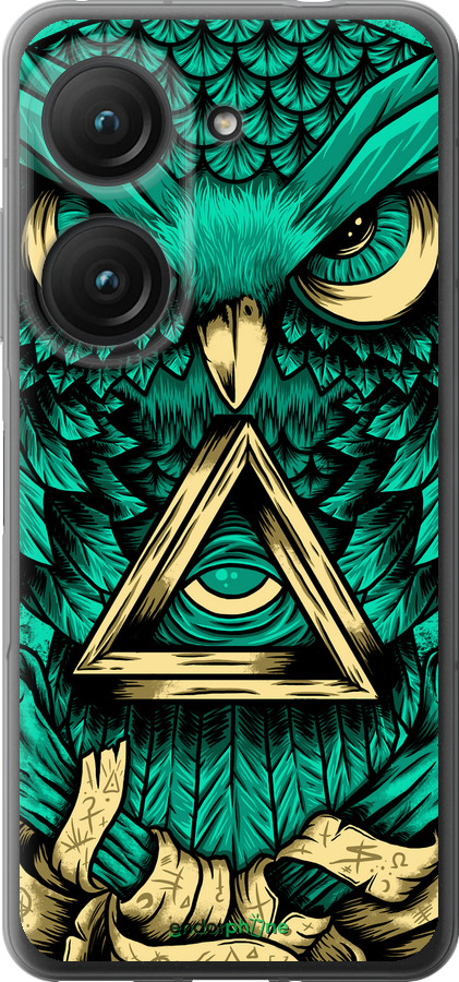 Силиконовый чехол Сова Арт-тату для Asus Zenfone 9 - 3971u-2842 изображение 