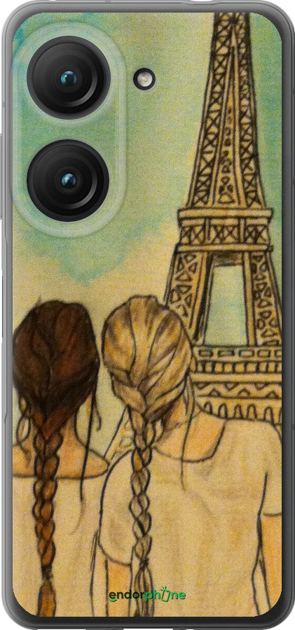 Силіконовий чехол Дівчата в Парижі для Asus Zenfone 9 - 3980u-2842 изображение 