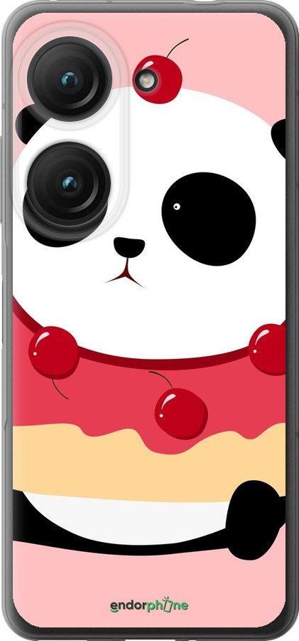 Силиконовый чехол Панда с пончиком для Asus Zenfone 9 - 3991u-2842 изображение 