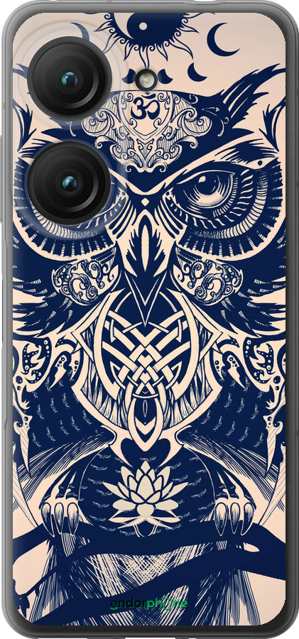 Силиконовый чехол Узорчатая сова для Asus Zenfone 9 - 4000u-2842 изображение 