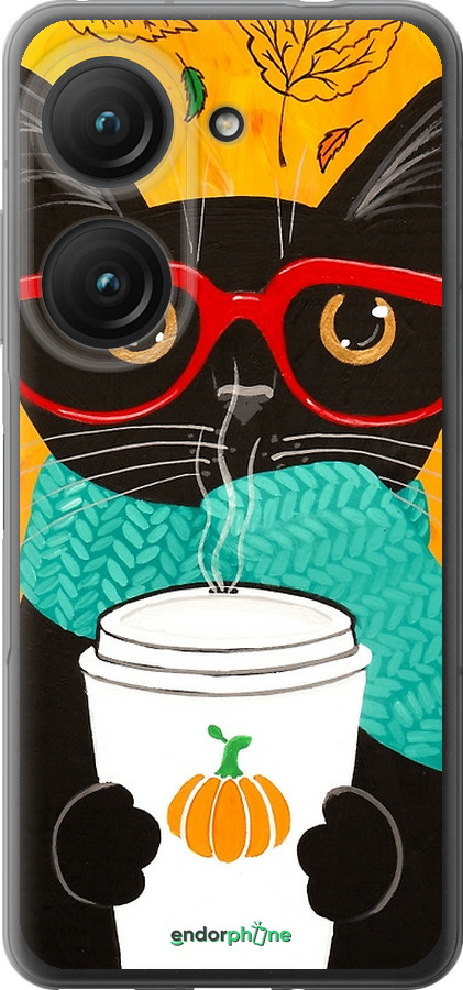 Силиконовый чехол Осенний кот для Asus Zenfone 9 - 4026u-2842 изображение 