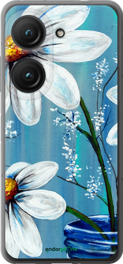 Силиконовый чехол Красивые арт-ромашки для Asus Zenfone 9 - 4031u-2842 изображение 
