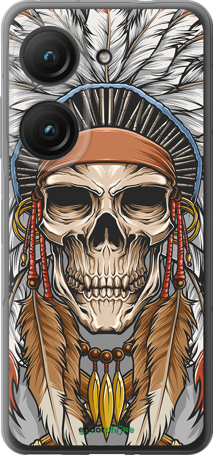 Силиконовый чехол Череп индейца для Asus Zenfone 9 - 4032u-2842 изображение 