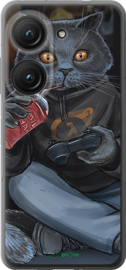 Силіконовий чехол gamer cat для Asus Zenfone 9 - 4140u-2842 изображение 