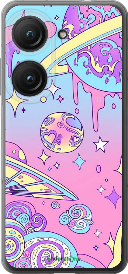 Силиконовый чехол Розовая галактика для Asus Zenfone 9 - 4146u-2842 изображение 