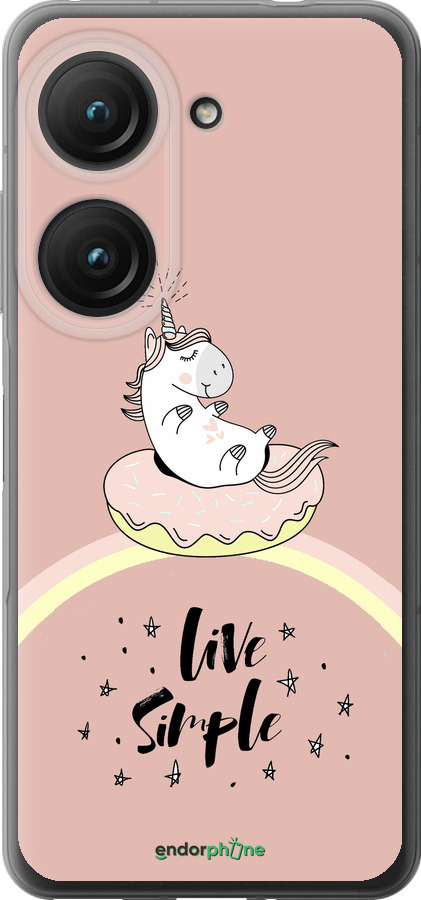 Силиконовый чехол Единорожка в пончике для Asus Zenfone 9 - 4282u-2842 изображение 