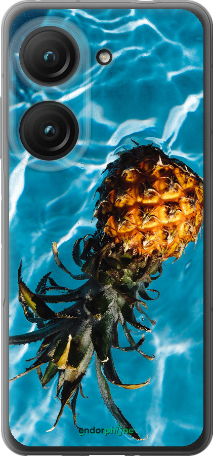 Силиконовый чехол Ананас на воде для Asus Zenfone 9 - 4384u-2842 изображение 