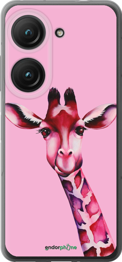Силиконовый чехол Розовая жирафа для Asus Zenfone 9 - 4441u-2842 изображение 
