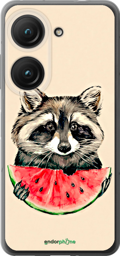 Силиконовый чехол Енотик с арбузом для Asus Zenfone 9 - 4605u-2842 изображение 