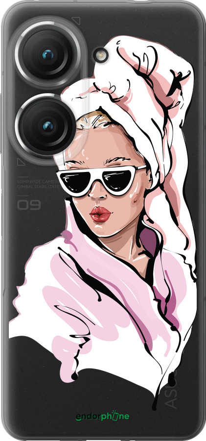 Силиконовый чехол Девушка в очках 2 для Asus Zenfone 9 - 4714u-2842 изображение 