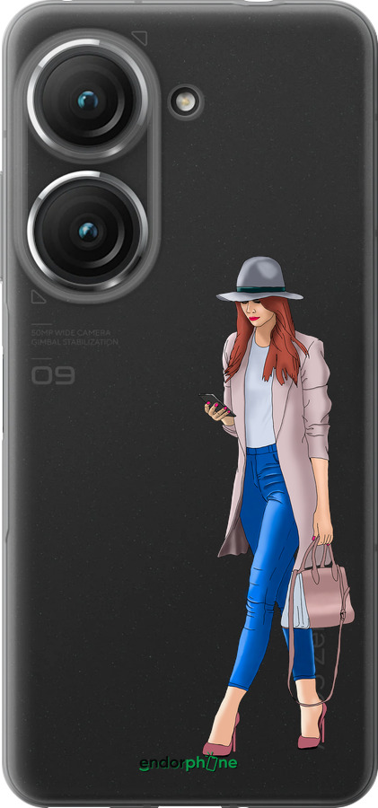 Силиконовый чехол Девушка 1 для Asus Zenfone 9 - 4751u-2842 изображение 