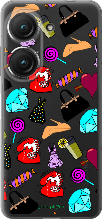 Силиконовый чехол stickers для Asus Zenfone 9 - 4757u-2842 изображение 