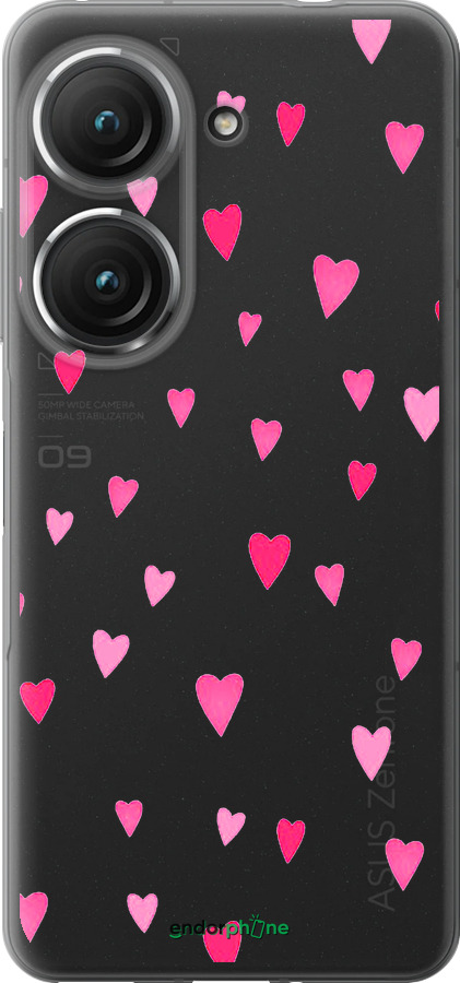 Силиконовый чехол Сердечки 2 для Asus Zenfone 9 - 4763u-2842 изображение 