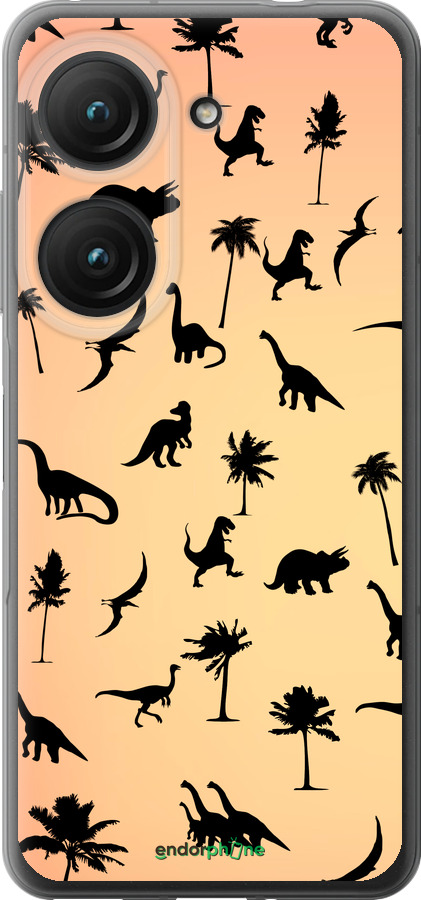 Силиконовый чехол Динозаврики 1 для Asus Zenfone 9 - 4772u-2842 изображение 