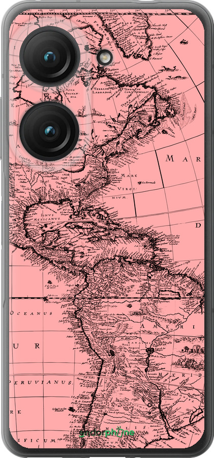 Силиконовый чехол Карта для Asus Zenfone 9 - 4794u-2842 изображение 