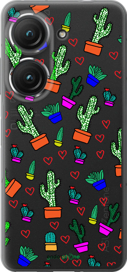 Силиконовый чехол Кактусы 4 для Asus Zenfone 9 - 4856u-2842 изображение 