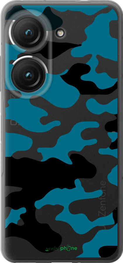 Силиконовый чехол Камуфляж прозрачный фон для Asus Zenfone 9 - 4877u-2842 изображение 