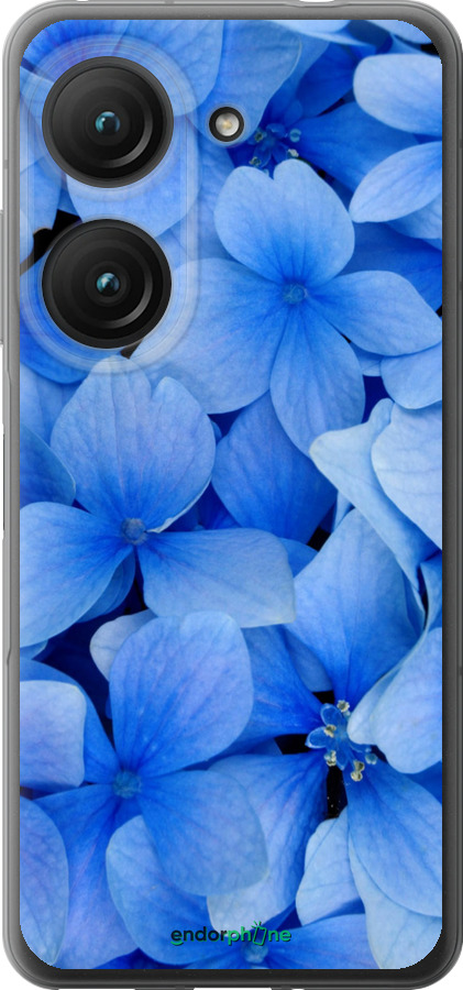 Силиконовый чехол Синие цветы для Asus Zenfone 9 - 526u-2842 изображение 