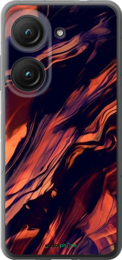 Силиконовый чехол Черно-оранжевая абстракция для Asus Zenfone 9 - 5340u-2842 изображение 