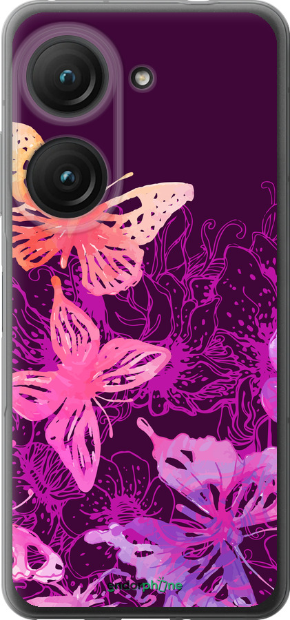 Силиконовый чехол Бабочки v2 для Asus Zenfone 9 - 5475u-2842 изображение 
