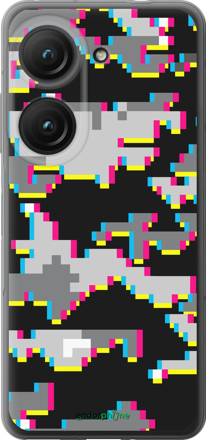 Силиконовый чехол Пиксельный камуфляж для Asus Zenfone 9 - 5481u-2842 изображение 