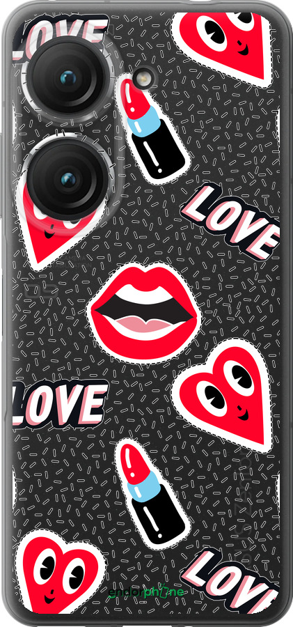 Силиконовый чехол Стикеры v3 для Asus Zenfone 9 - 5502u-2842 изображение 