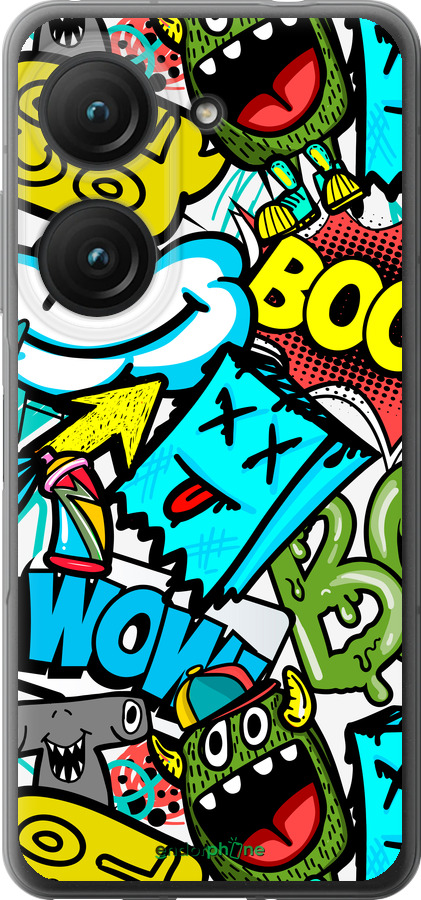 Силиконовый чехол Стикеры v4 для Asus Zenfone 9 - 5508u-2842 изображение 